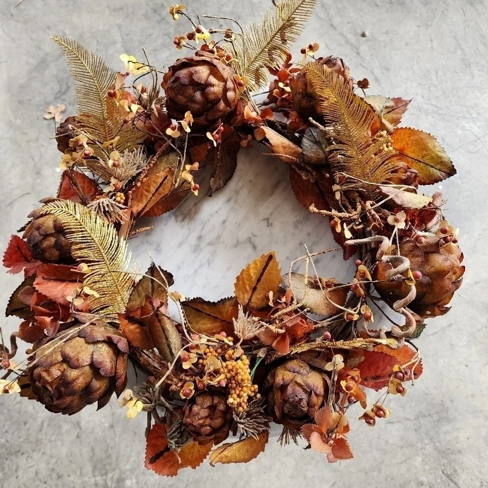 Fall Harvest abundant artichoke wreath 20